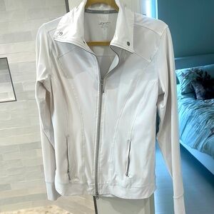 Jofit White Women's Golf /Tennis Zip Up Jacket Size Medium Excellent Condition